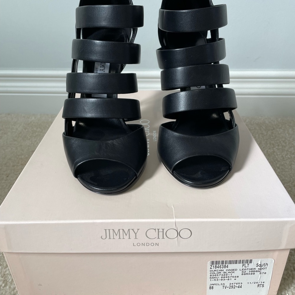 Jimmy Choo Black Damsen Caged Gladiator Sandals